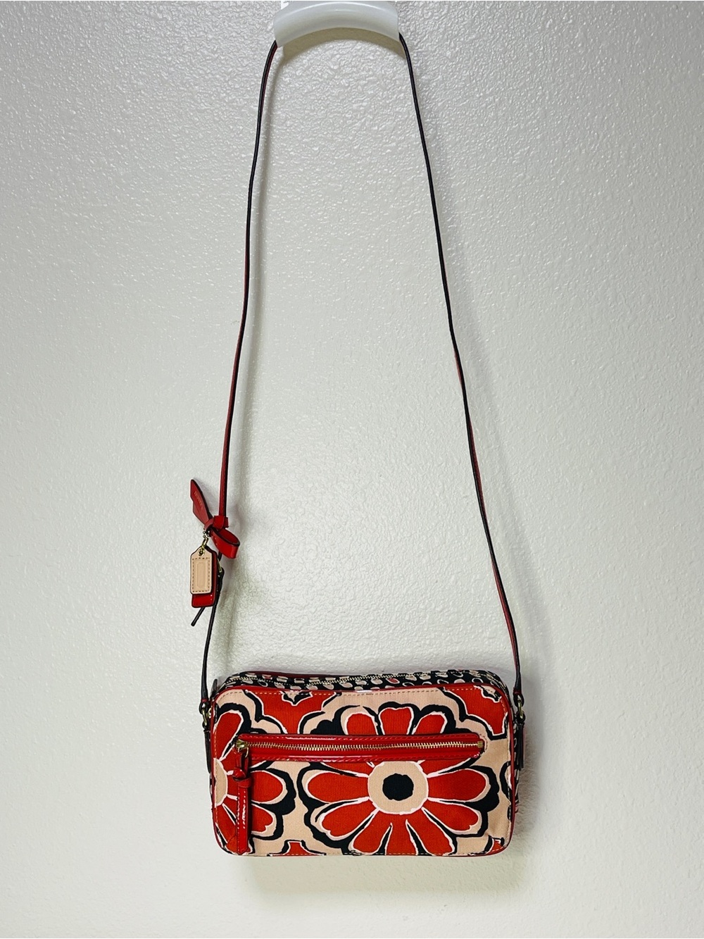 Coach Poppy Floral Scarf Print Flight Crossbody Bag